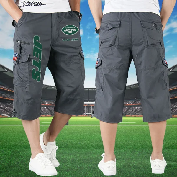 New York Jets Football Team US Men Knee Length Shorts SPTMKLS014 - Image 2