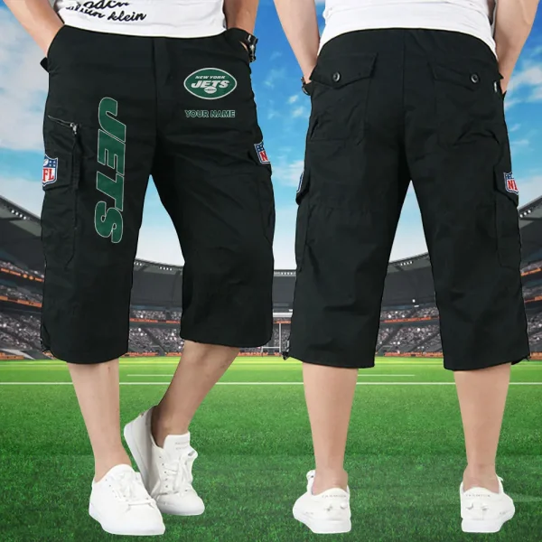 New York Jets Football Team US Men Knee Length Shorts SPTMKLS014 - Image 3
