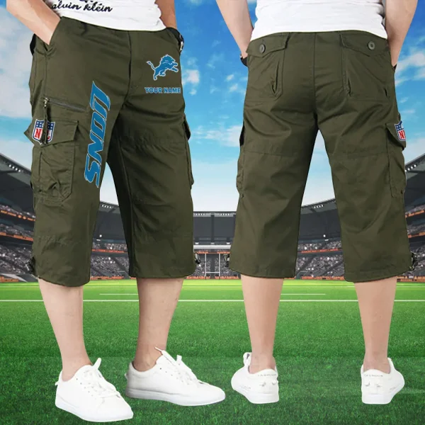 Detroit Lions Football Team US Men Knee Length Shorts SPTMKLS015 - Image 3