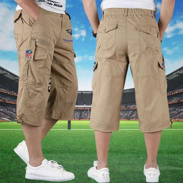 Baltimore Ravens Football Team US Men Knee Length Shorts SPTMKLS019 - Image 2