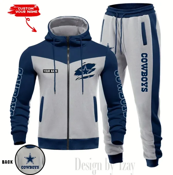Dallas Cowboys Men's Tracksuit Hooded Zipper Fashion Casual Sports SPTMTHZFCS041