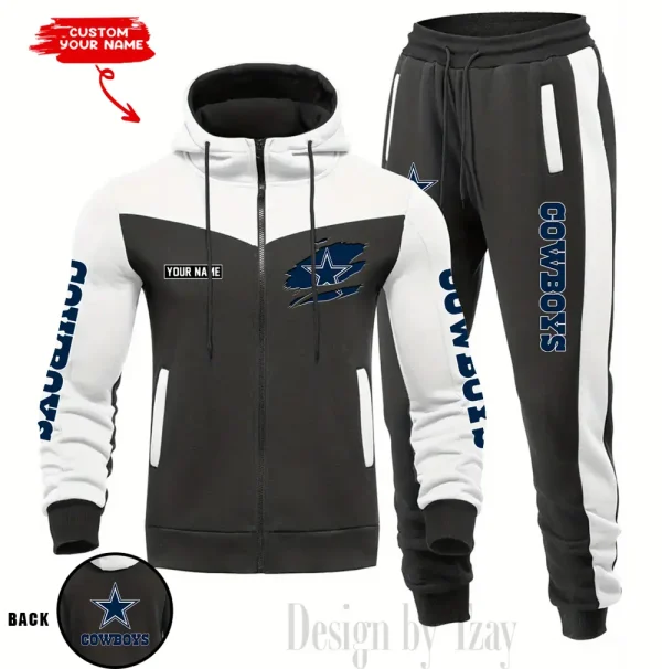 Dallas Cowboys Men's Tracksuit Hooded Zipper Fashion Casual Sports SPTMTHZFCS041 - Image 2
