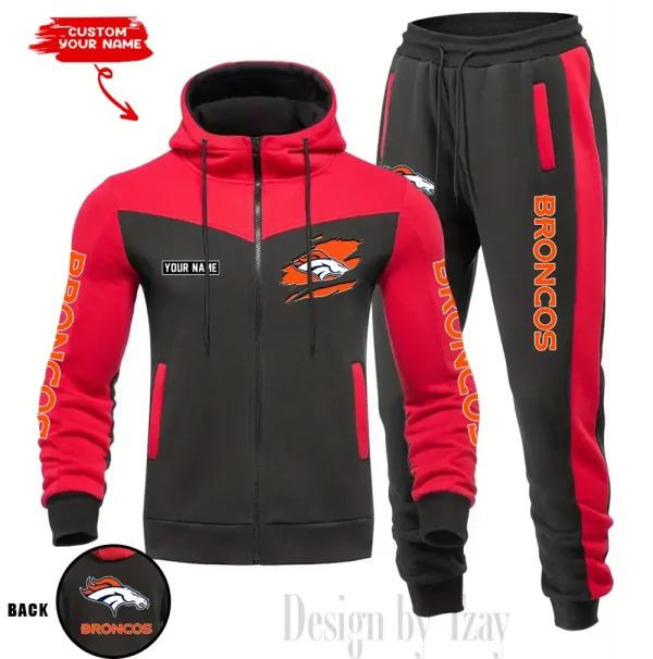 Denver Broncos Men's Tracksuit Hooded Zipper Fashion Casual Sports SPTMTHZFCS042 - Image 5