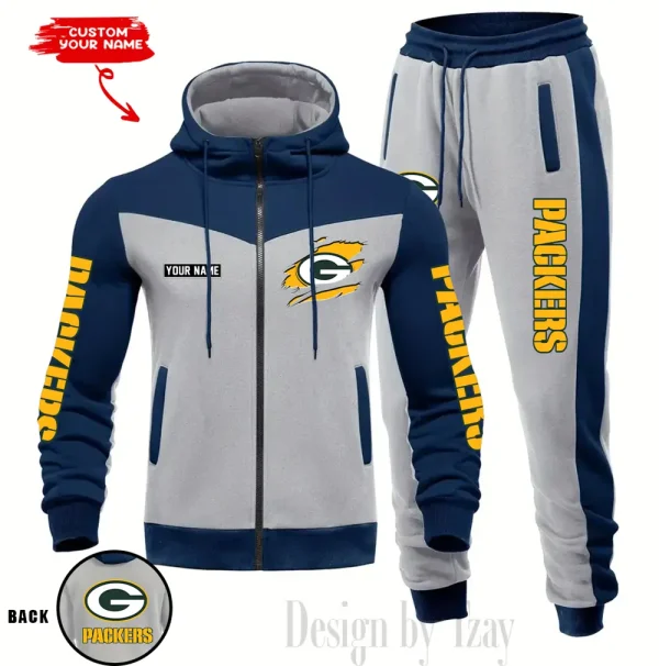 Green Bay Packers Men's Tracksuit Hooded Zipper Fashion Casual Sports SPTMTHZFCS044 - Image 2