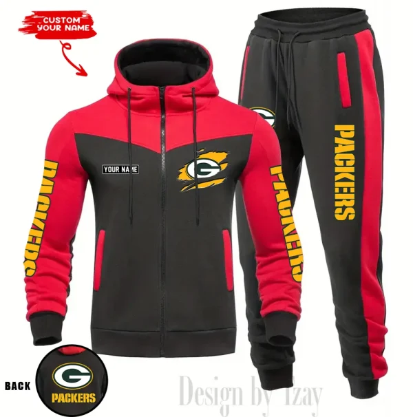 Green Bay Packers Men's Tracksuit Hooded Zipper Fashion Casual Sports SPTMTHZFCS044 - Image 3