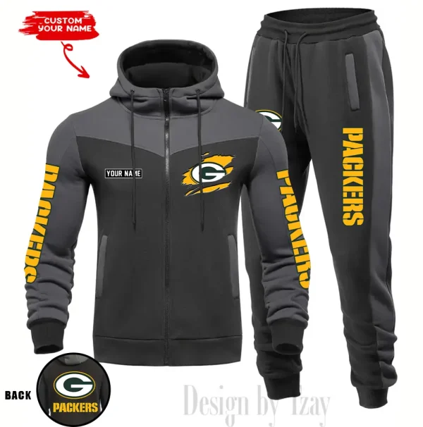Green Bay Packers Men's Tracksuit Hooded Zipper Fashion Casual Sports SPTMTHZFCS044 - Image 4