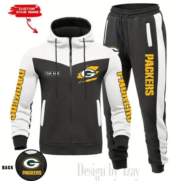 Green Bay Packers Men's Tracksuit Hooded Zipper Fashion Casual Sports SPTMTHZFCS044 - Image 5