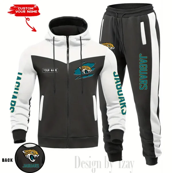 Jacksonville Jaguars Men's Tracksuit Hooded Zipper Fashion Casual Sports SPTMTHZFCS047