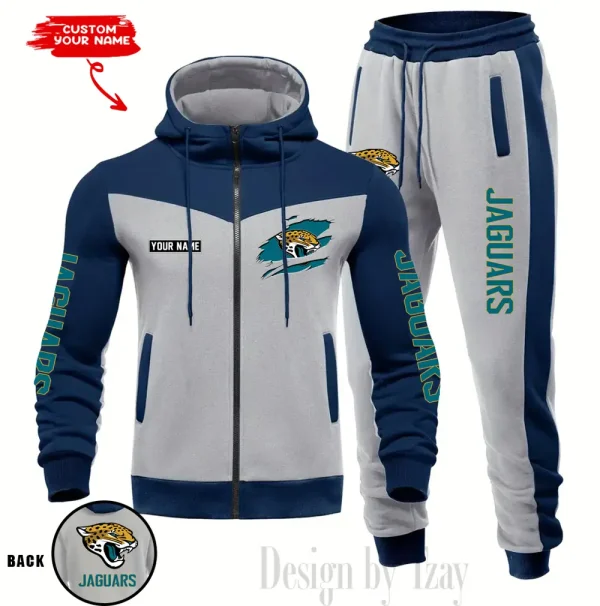Jacksonville Jaguars Men's Tracksuit Hooded Zipper Fashion Casual Sports SPTMTHZFCS047 - Image 5