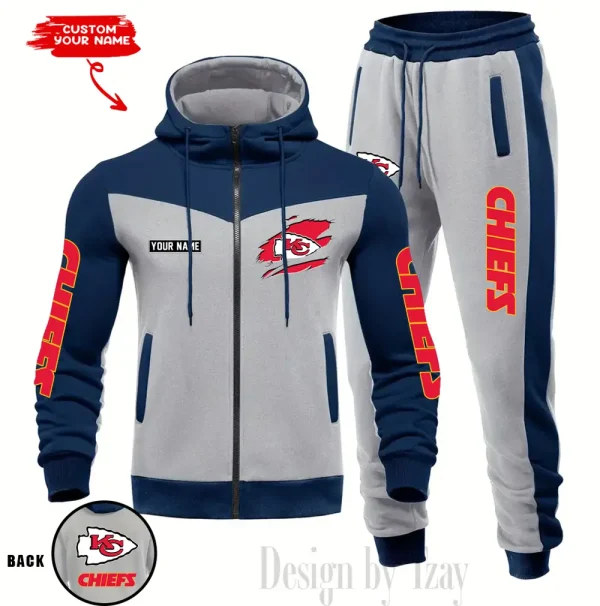 Kansas City Chiefs Men's Tracksuit Hooded Zipper Fashion Casual Sports SPTMTHZFCS048 - Image 2