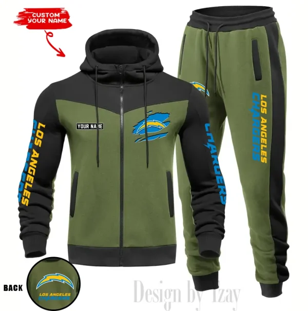 Los Angeles Chargers Men's Tracksuit Hooded Zipper Fashion Casual Sports SPTMTHZFCS050 - Image 3
