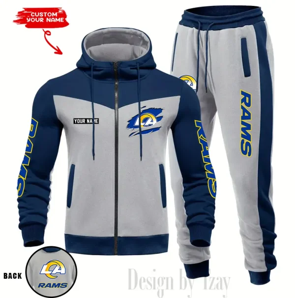 Los Angeles Rams Men's Tracksuit Hooded Zipper Fashion Casual Sports SPTMTHZFCS051