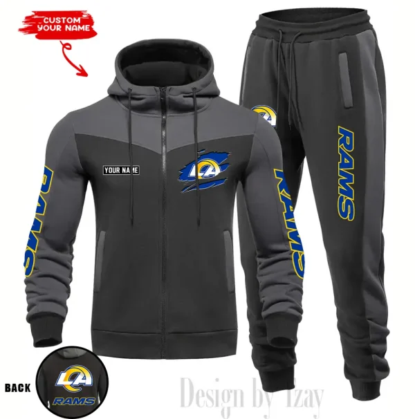 Los Angeles Rams Men's Tracksuit Hooded Zipper Fashion Casual Sports SPTMTHZFCS051 - Image 4