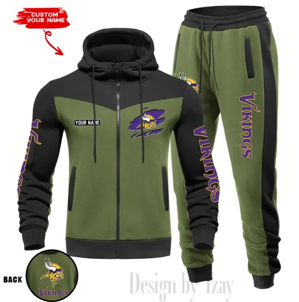 Minnesota Vikings Men's Tracksuit Hooded Zipper Fashion Casual Sports SPTMTHZFCS053 - Image 4