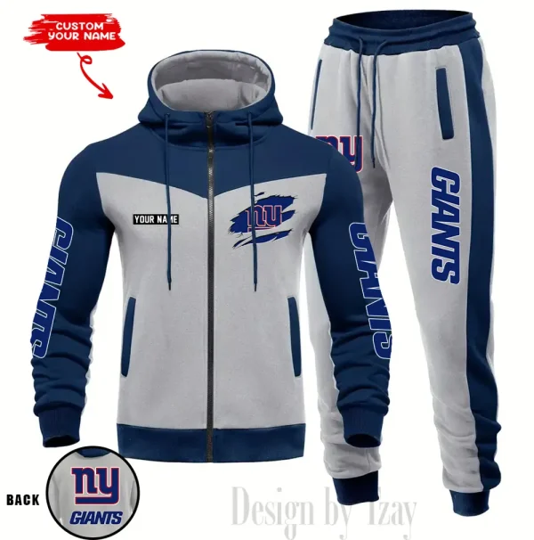 New York Giants Men's Tracksuit Hooded Zipper Fashion Casual Sports SPTMTHZFCS056