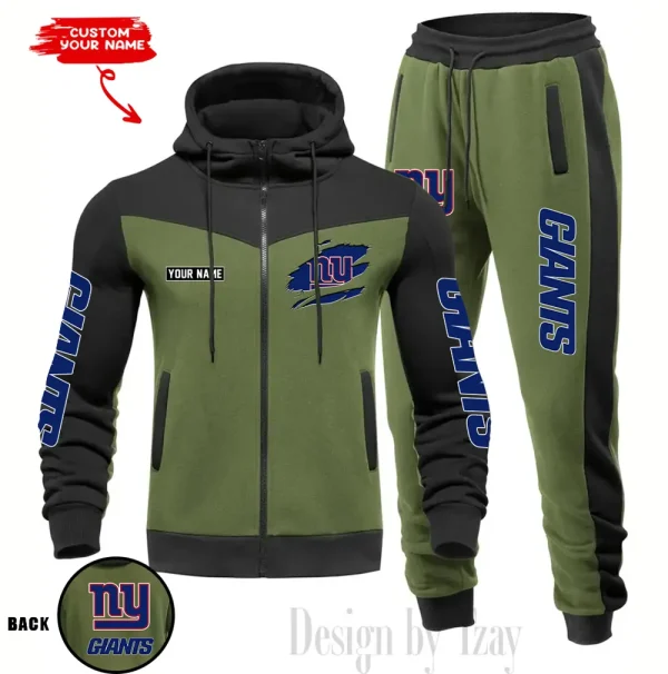 New York Giants Men's Tracksuit Hooded Zipper Fashion Casual Sports SPTMTHZFCS056 - Image 2