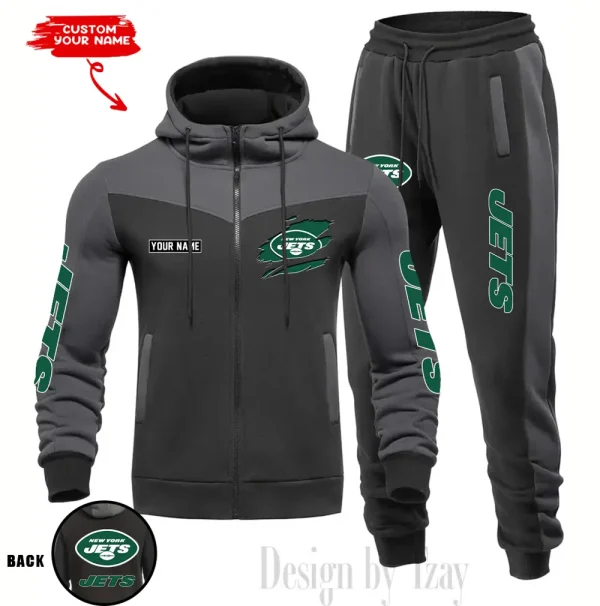 New York Jets Men's Tracksuit Hooded Zipper Fashion Casual Sports SPTMTHZFCS057 - Image 3