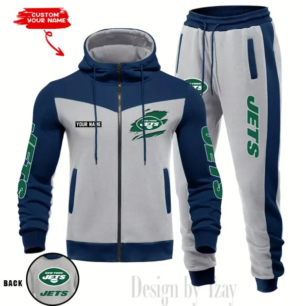 New York Jets Men's Tracksuit Hooded Zipper Fashion Casual Sports SPTMTHZFCS057 - Image 5