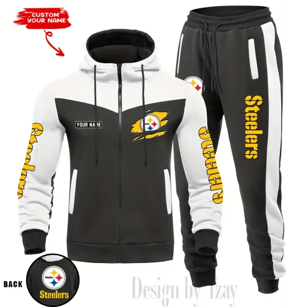 Pittsburgh Steelers Men's Tracksuit Hooded Zipper Fashion Casual Sports SPTMTHZFCS059