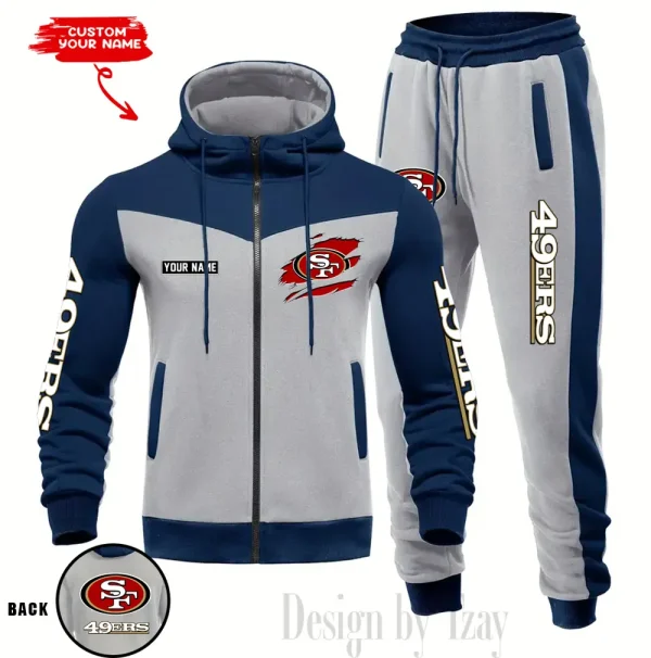 San Francisco 49ers Men's Tracksuit Hooded Zipper Fashion Casual Sports SPTMTHZFCS060