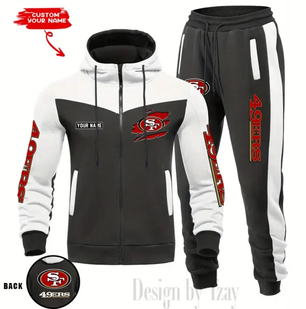 San Francisco 49ers Men's Tracksuit Hooded Zipper Fashion Casual Sports SPTMTHZFCS060 - Image 5