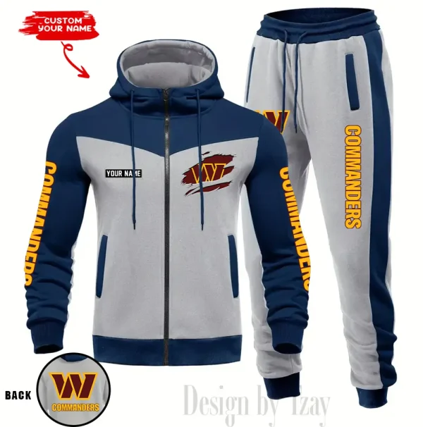 Washington Commanders Men's Tracksuit Hooded Zipper Fashion Casual Sports SPTMTHZFCS064 - Image 2