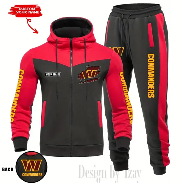 Washington Commanders Men's Tracksuit Hooded Zipper Fashion Casual Sports SPTMTHZFCS064 - Image 5