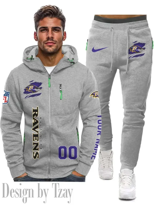 Baltimore Ravens 2D Zipper Hoodie And Jogger Spring Autumn Fashion 2025 SPTM2DZHAJ287