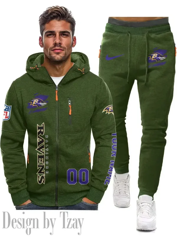 Baltimore Ravens 2D Zipper Hoodie And Jogger Spring Autumn Fashion 2025 SPTM2DZHAJ287 - Image 2