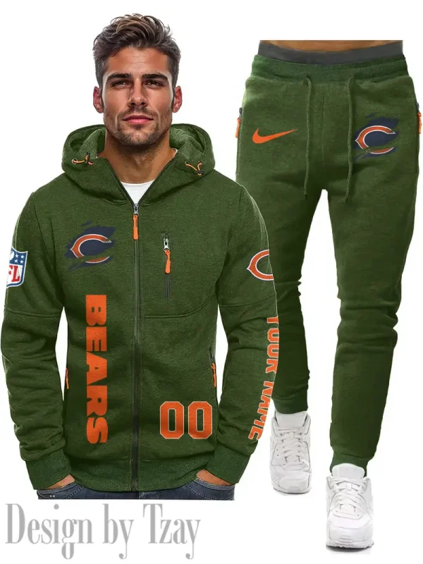 Chicago Bears 2D Zipper Hoodie And Jogger Spring Autumn Fashion 2025 SPTM2DZHAJ290