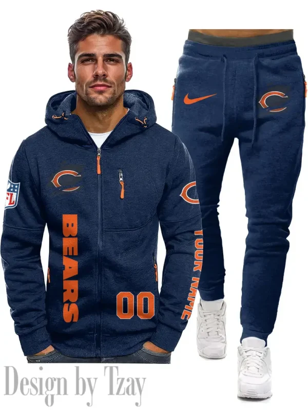 Chicago Bears 2D Zipper Hoodie And Jogger Spring Autumn Fashion 2025 SPTM2DZHAJ290 - Image 2