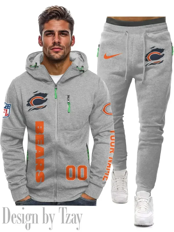 Chicago Bears 2D Zipper Hoodie And Jogger Spring Autumn Fashion 2025 SPTM2DZHAJ290 - Image 3