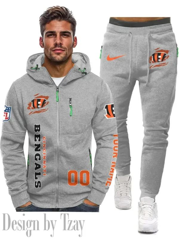 Cincinnati Bengals 2D Zipper Hoodie And Jogger Spring Autumn Fashion 2025 SPTM2DZHAJ291
