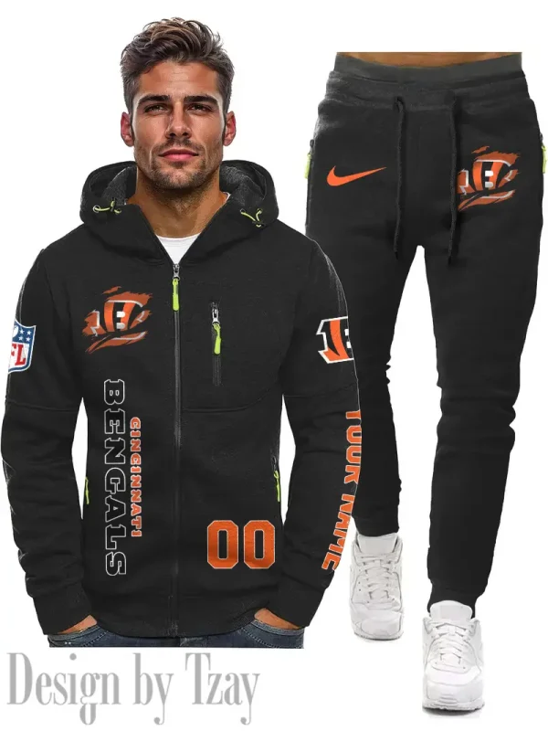Cincinnati Bengals 2D Zipper Hoodie And Jogger Spring Autumn Fashion 2025 SPTM2DZHAJ291 - Image 2
