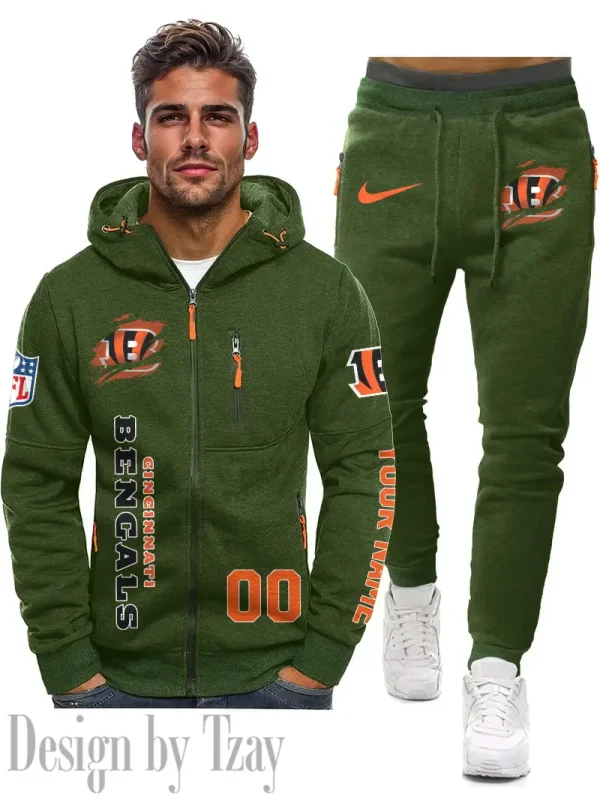 Cincinnati Bengals 2D Zipper Hoodie And Jogger Spring Autumn Fashion 2025 SPTM2DZHAJ291 - Image 4
