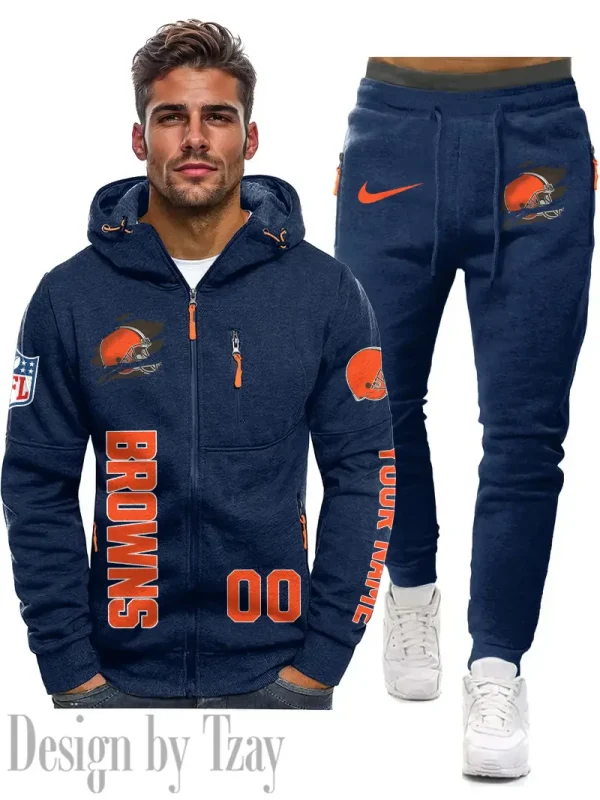 Cleveland Browns 2D Zipper Hoodie And Jogger Spring Autumn Fashion 2025 SPTM2DZHAJ292 - Image 4