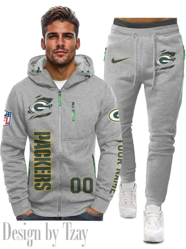 Green Bay Packers 2D Zipper Hoodie And Jogger Spring Autumn Fashion 2025 SPTM2DZHAJ296 - Image 2