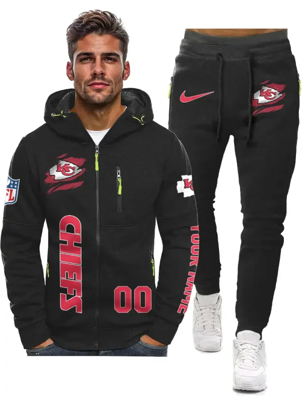 Kansas City Chiefs 2D Zipper Hoodie And Jogger Spring Autumn Fashion 2025 SPTM2DZHAJ300