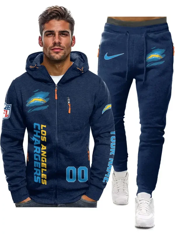 Los Angeles Chargers 2D Zipper Hoodie And Jogger Spring Autumn Fashion 2025 SPTM2DZHAJ302 - Image 3