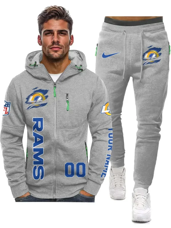 Los Angeles Rams 2D Zipper Hoodie And Jogger Spring Autumn Fashion 2025 SPTM2DZHAJ303