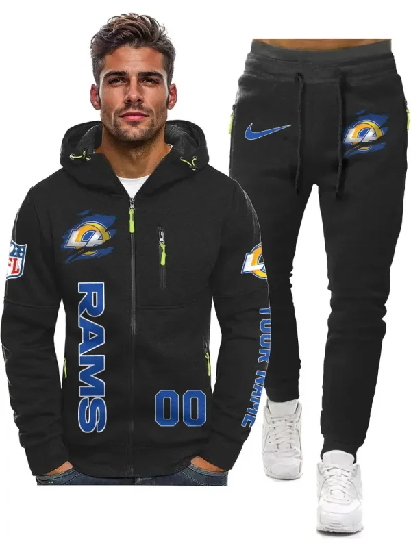 Los Angeles Rams 2D Zipper Hoodie And Jogger Spring Autumn Fashion 2025 SPTM2DZHAJ303 - Image 3
