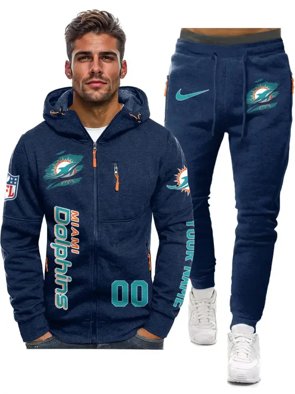 Miami Dolphins 2D Zipper Hoodie And Jogger Spring Autumn Fashion 2025 SPTM2DZHAJ304