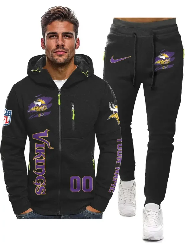 Minnesota Vikings 2D Zipper Hoodie And Jogger Spring Autumn Fashion 2025 SPTM2DZHAJ305
