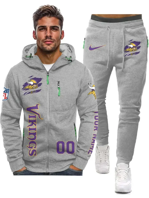Minnesota Vikings 2D Zipper Hoodie And Jogger Spring Autumn Fashion 2025 SPTM2DZHAJ305 - Image 2