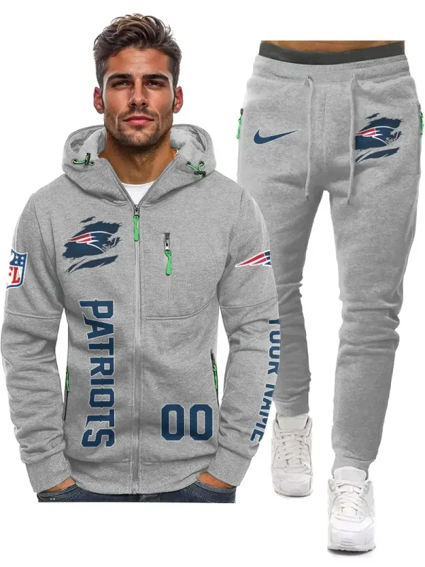 New England Patriots 2D Zipper Hoodie And Jogger Spring Autumn Fashion 2025 SPTM2DZHAJ306