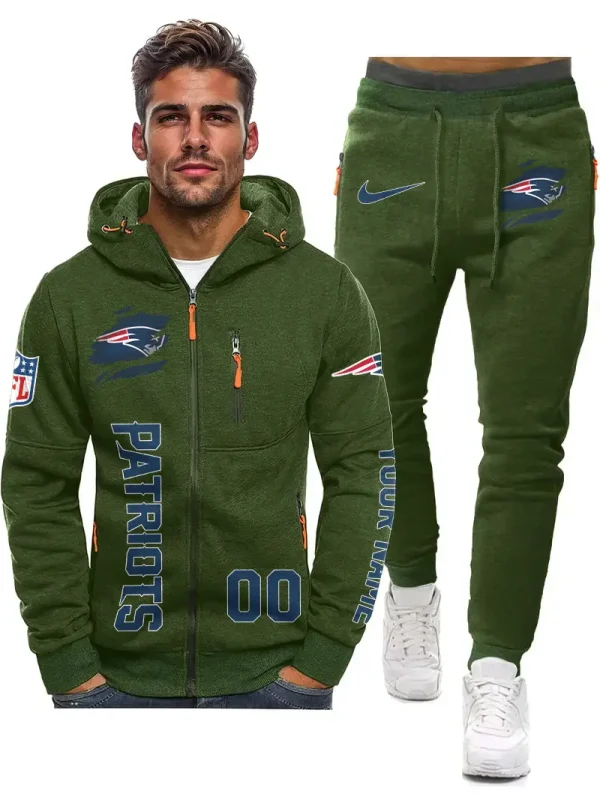 New England Patriots 2D Zipper Hoodie And Jogger Spring Autumn Fashion 2025 SPTM2DZHAJ306 - Image 2