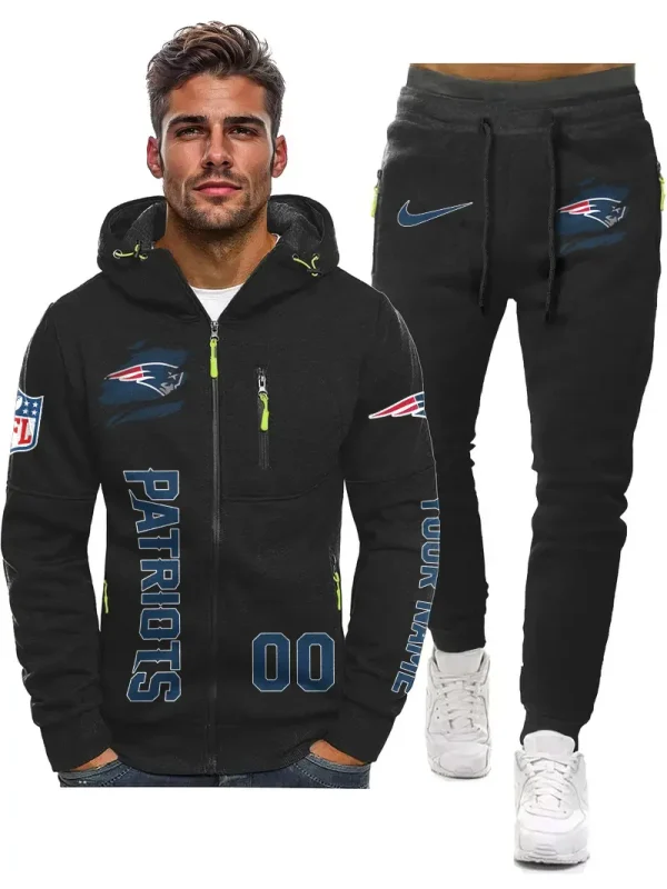 New England Patriots 2D Zipper Hoodie And Jogger Spring Autumn Fashion 2025 SPTM2DZHAJ306 - Image 4