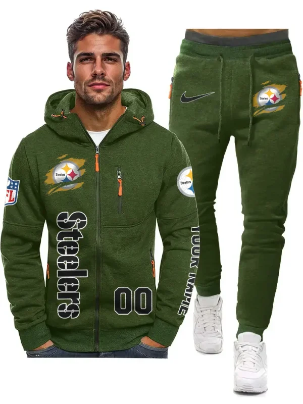 Pittsburgh Steelers 2D Zipper Hoodie And Jogger Spring Autumn Fashion 2025 SPTM2DZHAJ311 - Image 2