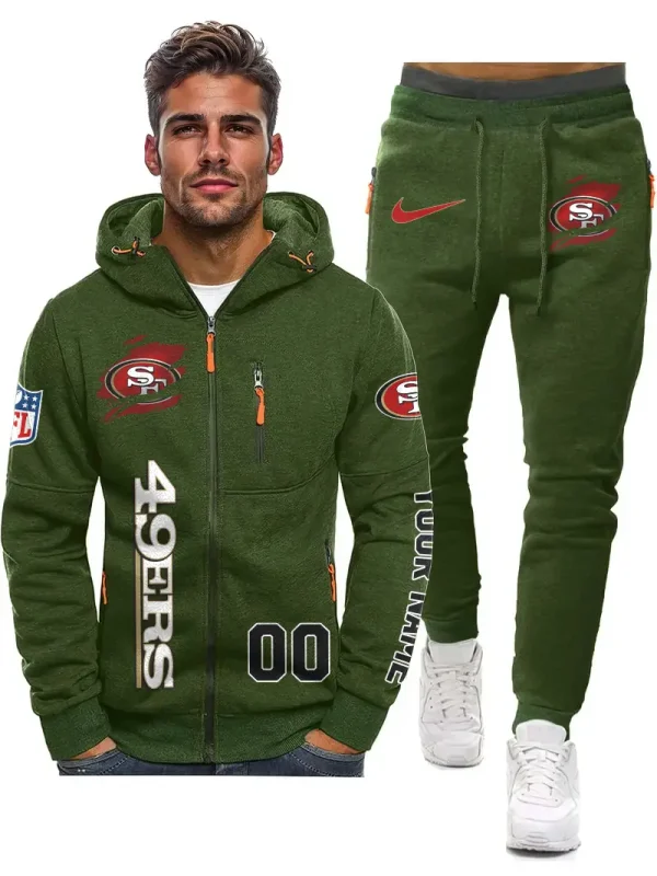San Francisco 49ers 2D Zipper Hoodie And Jogger Spring Autumn Fashion 2025 SPTM2DZHAJ312 - Image 2