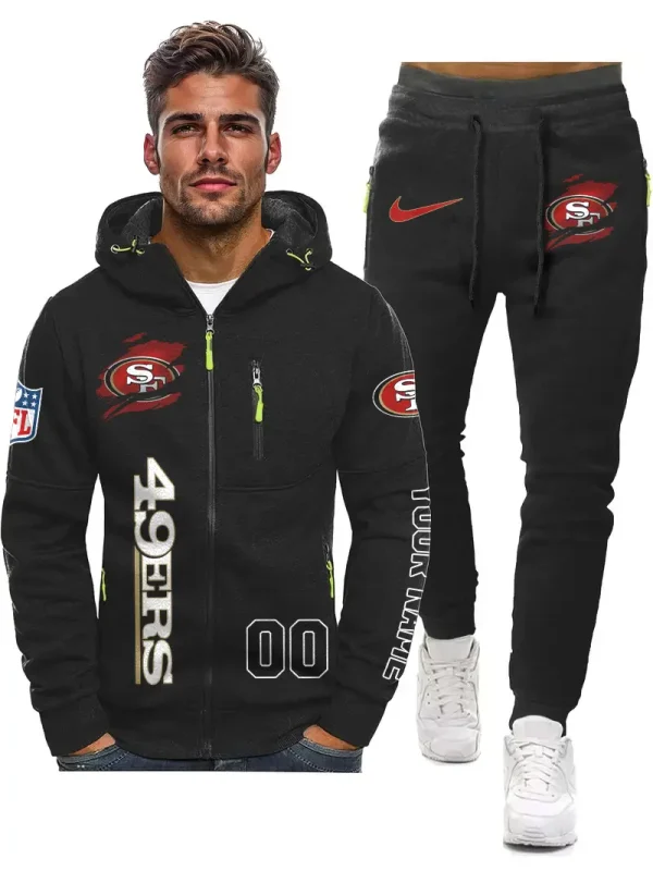 San Francisco 49ers 2D Zipper Hoodie And Jogger Spring Autumn Fashion 2025 SPTM2DZHAJ312 - Image 4